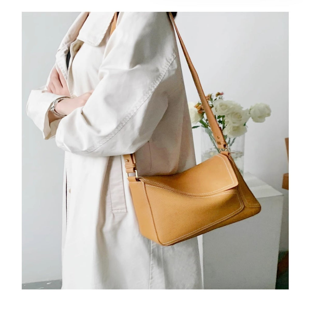 Cowhide Underarm Messenger Bag