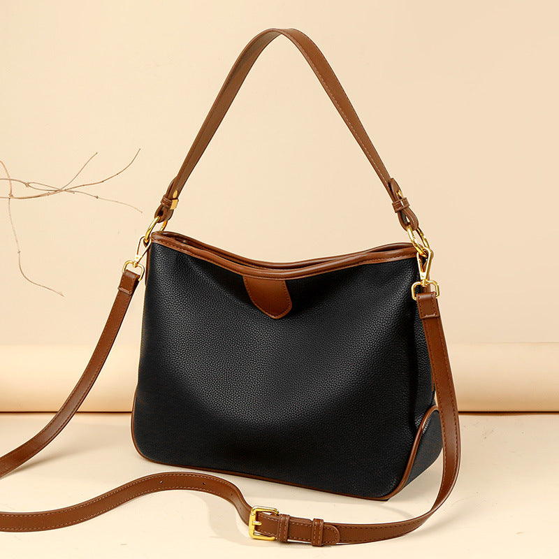 Leather Bucket Crossbody Bag