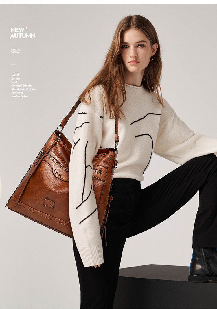 Vintage Leather Tote Bag
