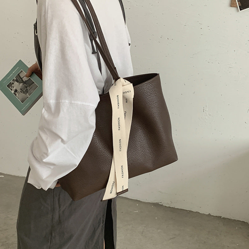 Simple Retro Leather Shoulder Bag