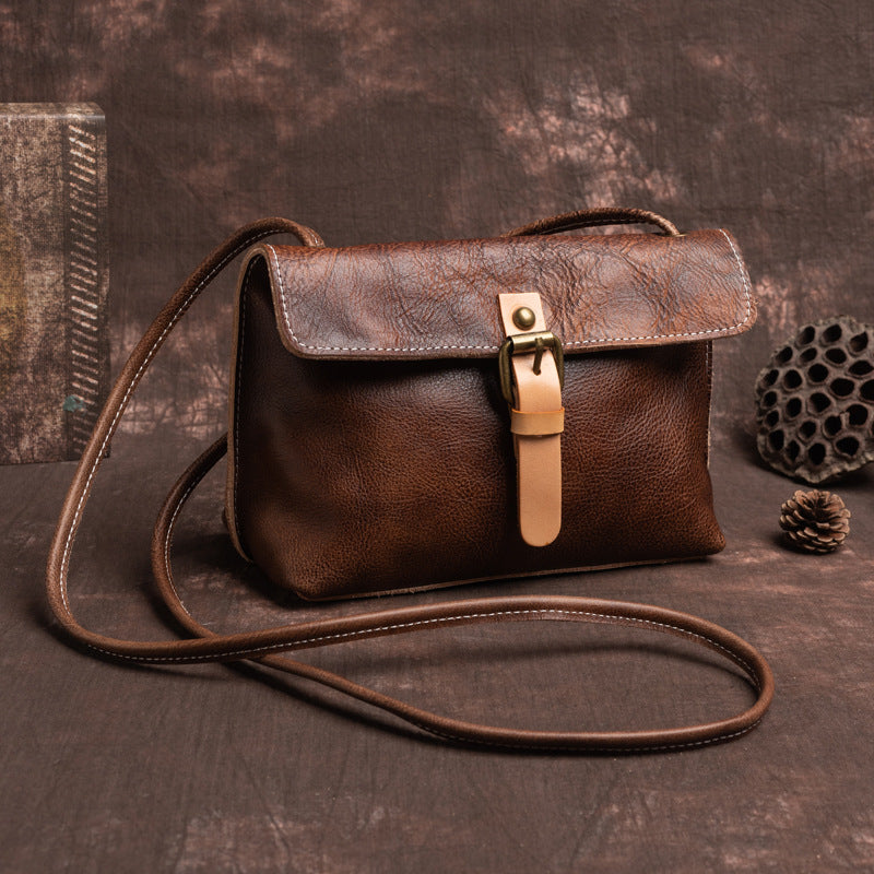 Cream Leather Shoulder Bag