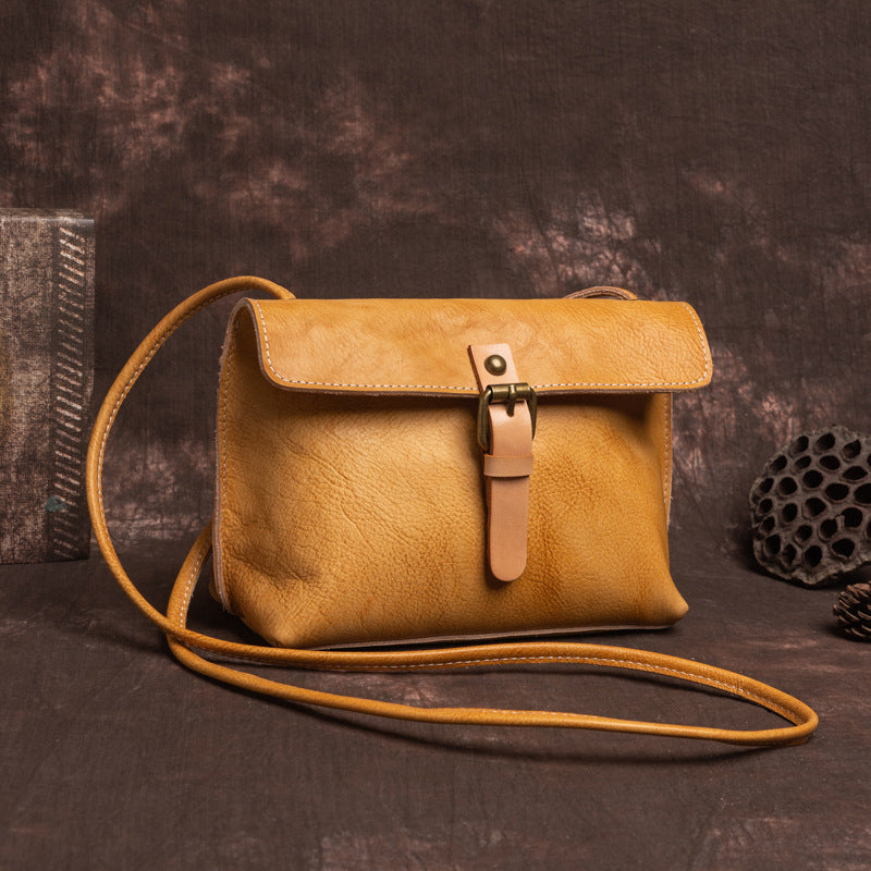 Cream Leather Shoulder Bag
