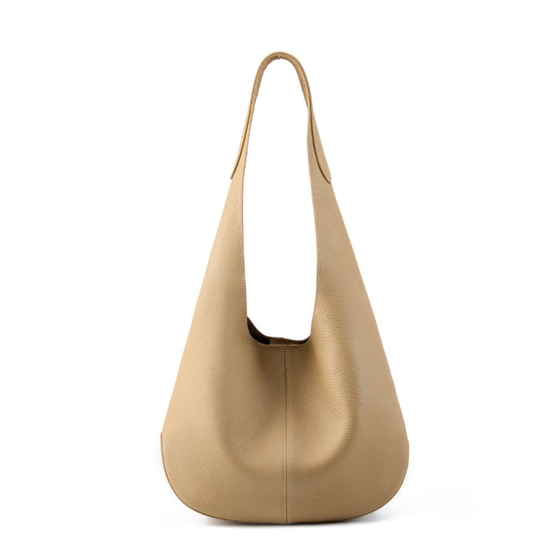Spacious Leather Shoulder Bag