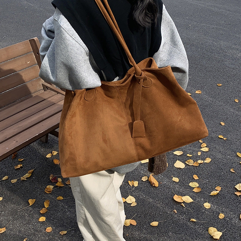 Velvet Leather Shoulder Bag