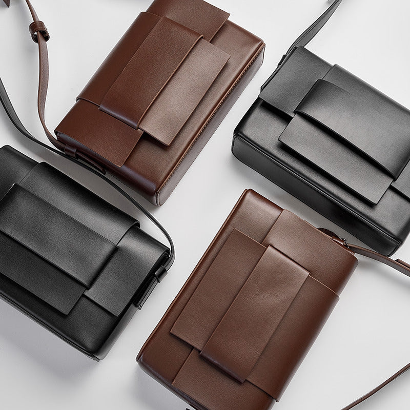 Woven Leather Square Bag
