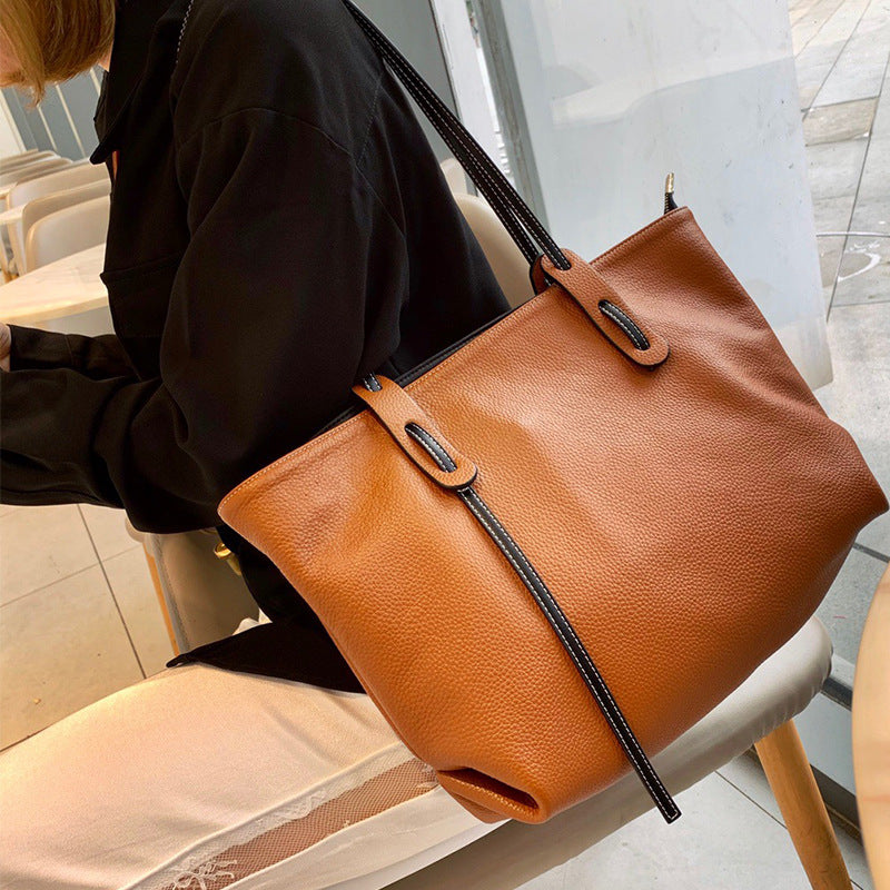 Casual Leather Tote Bag