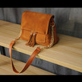 Tassel Leather Crossbody Bag