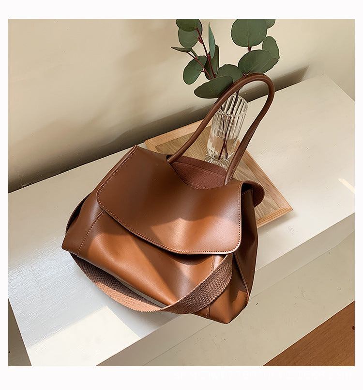 Retro Leather Messenger Tote