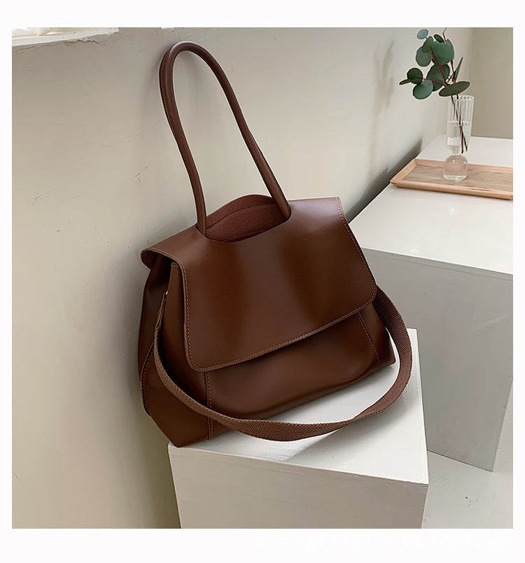 Retro Leather Messenger Tote