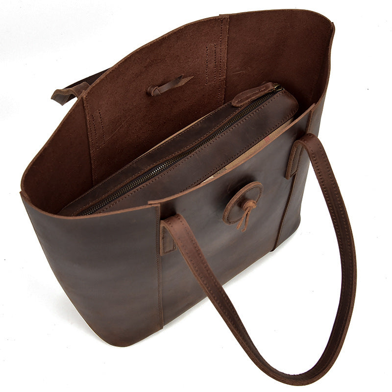 Crazy Horse Leather Tote Bag