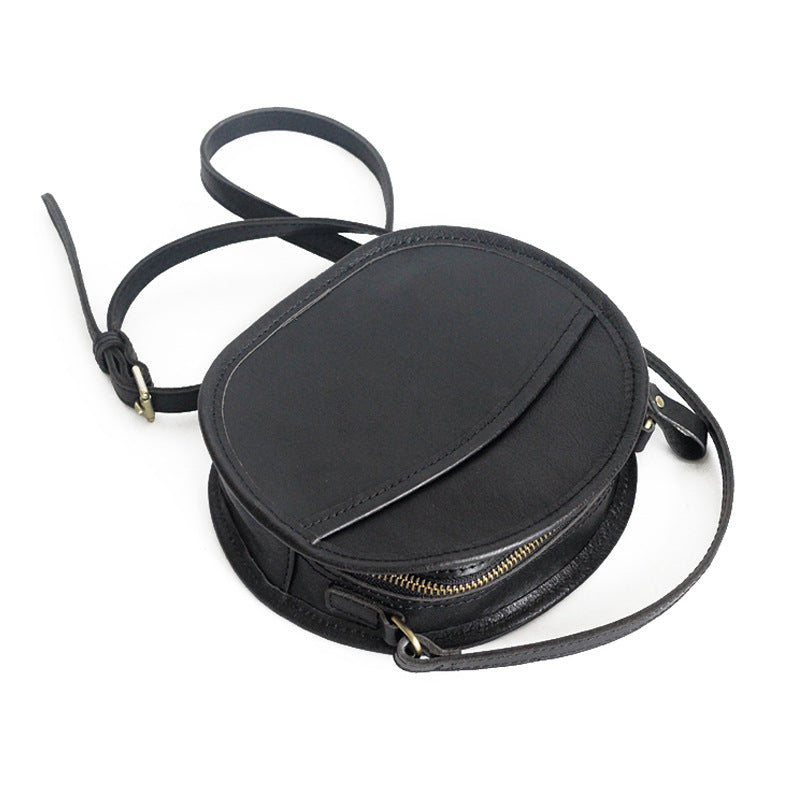 Vegetable Tanned Leather Round Bag
