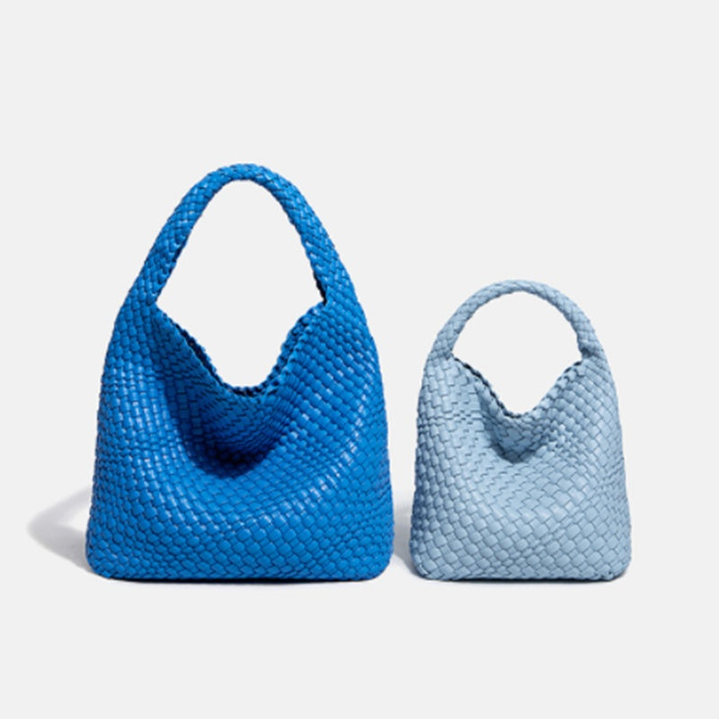 Woven Leather Bucket Bag