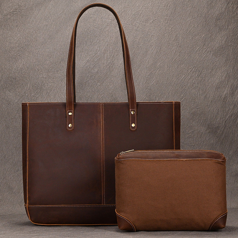 Leather Commuter Tote Bag