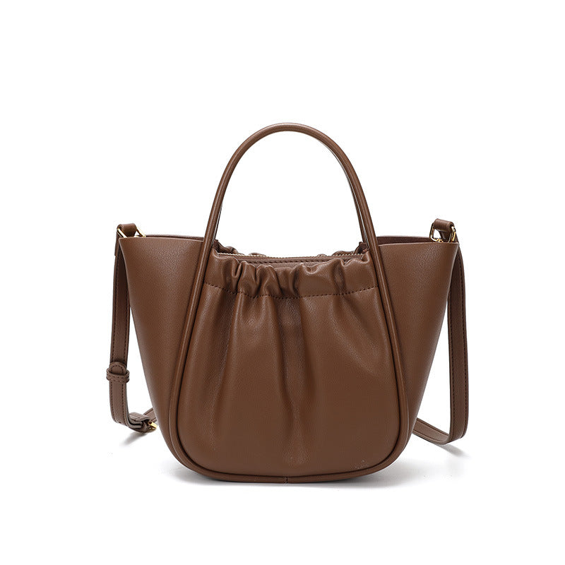 Pleated Leather Messenger Bag