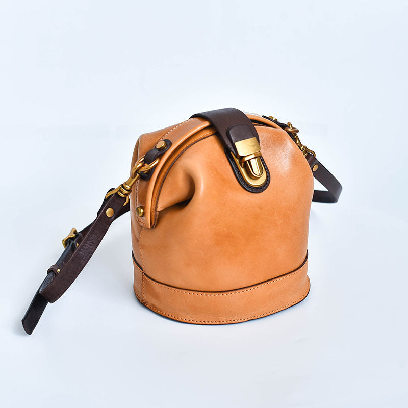 Retro Leather Bucket Bag
