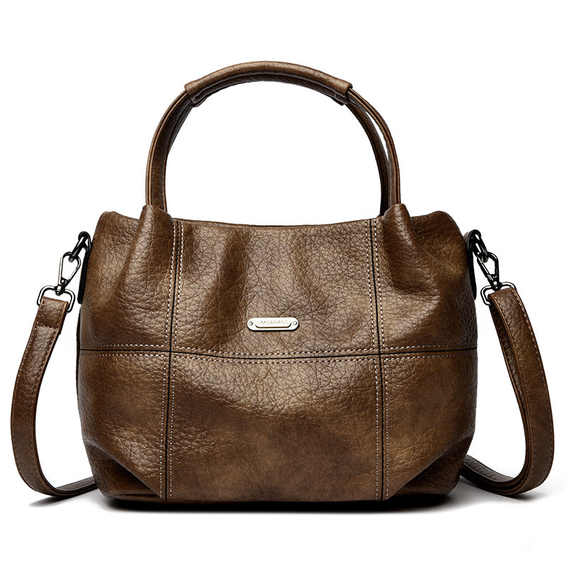 Spacious Leather Shoulder Bag