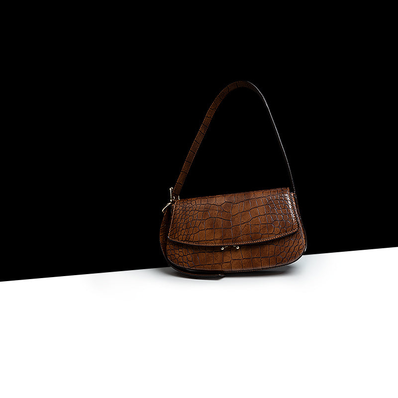 Leather Baguette Shoulder Bag