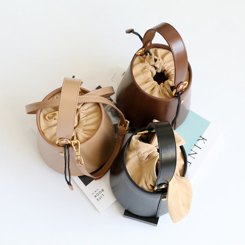 Mini Leather Bucket Bag