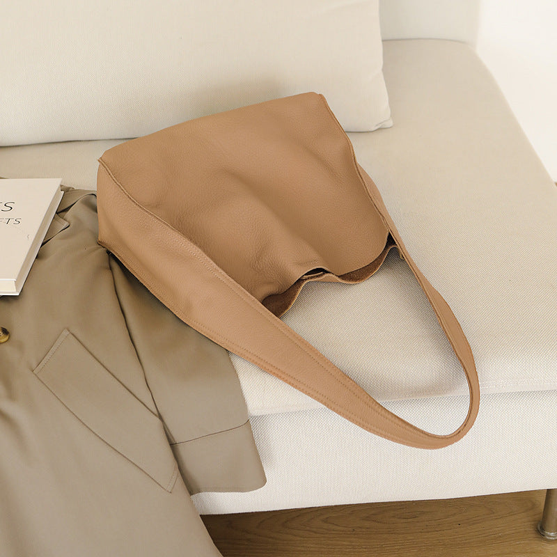 Retro Leather Bucket Bag