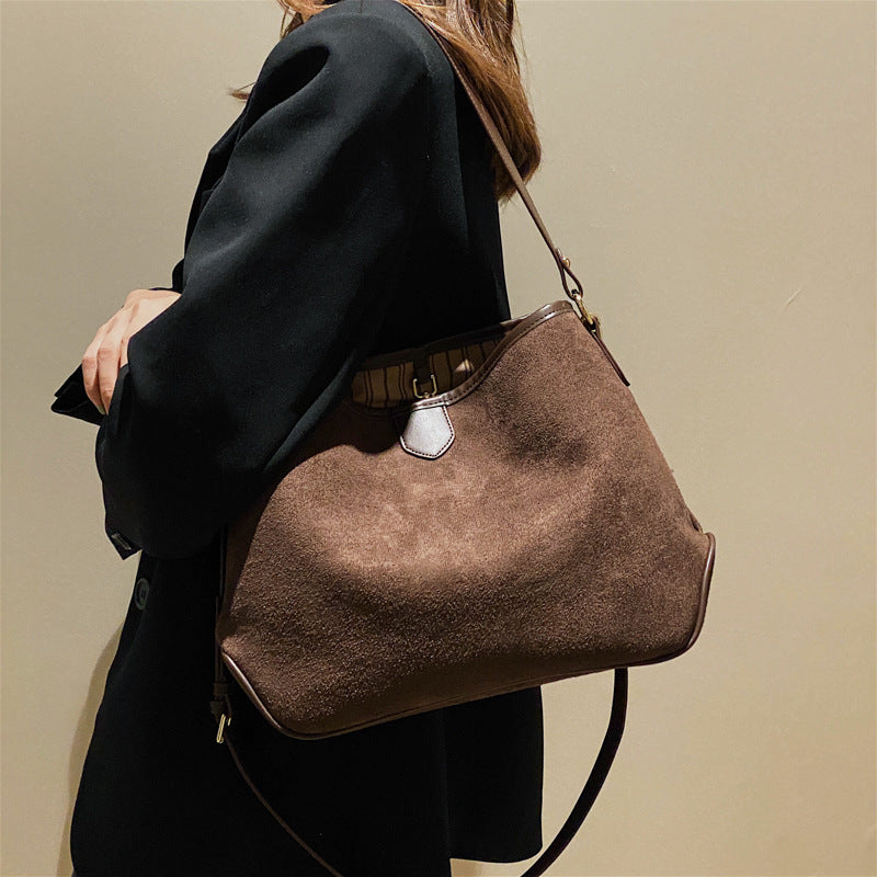 Vintage Matte Leather Tote Bag