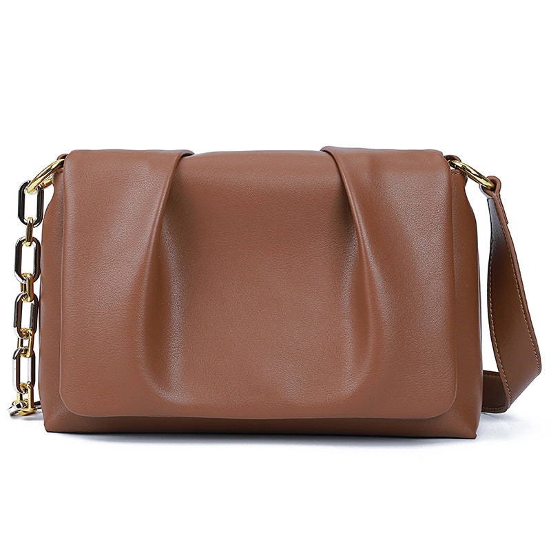 Pleated Leather Cloud Bag