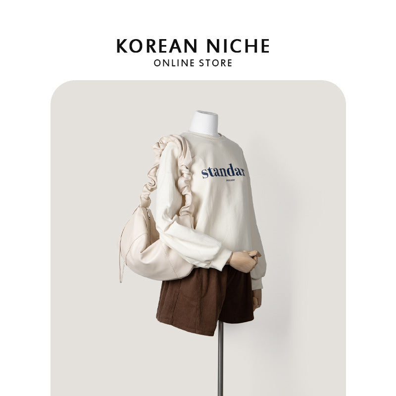 Ruffle Leather Underarm Bag