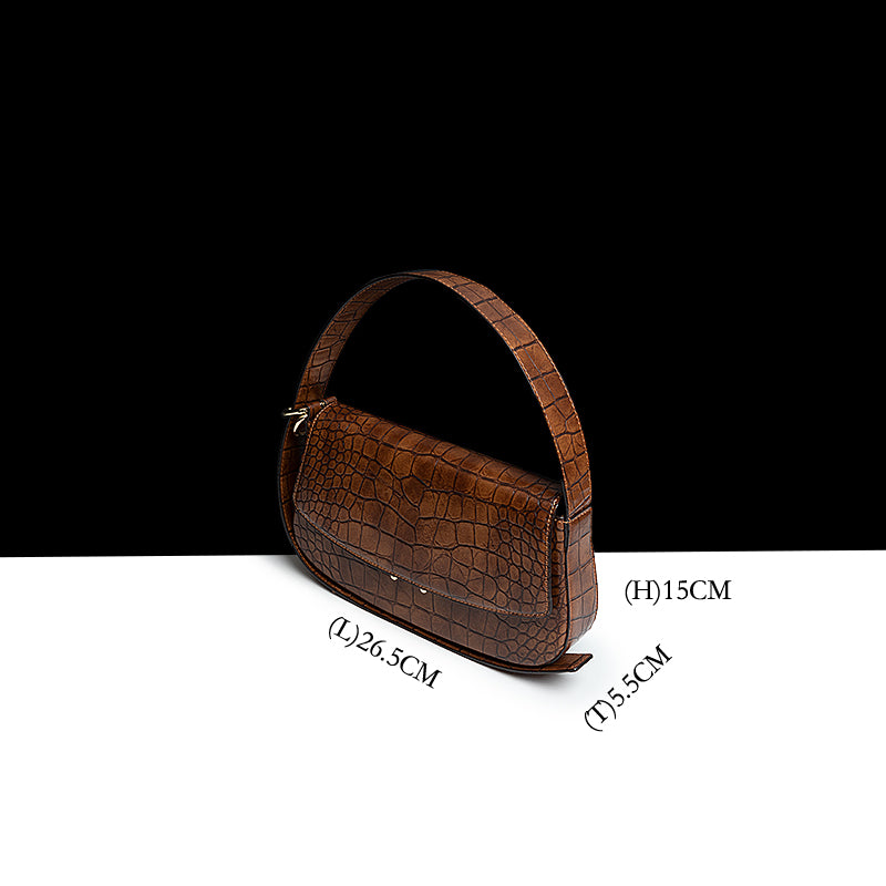 Leather Baguette Shoulder Bag