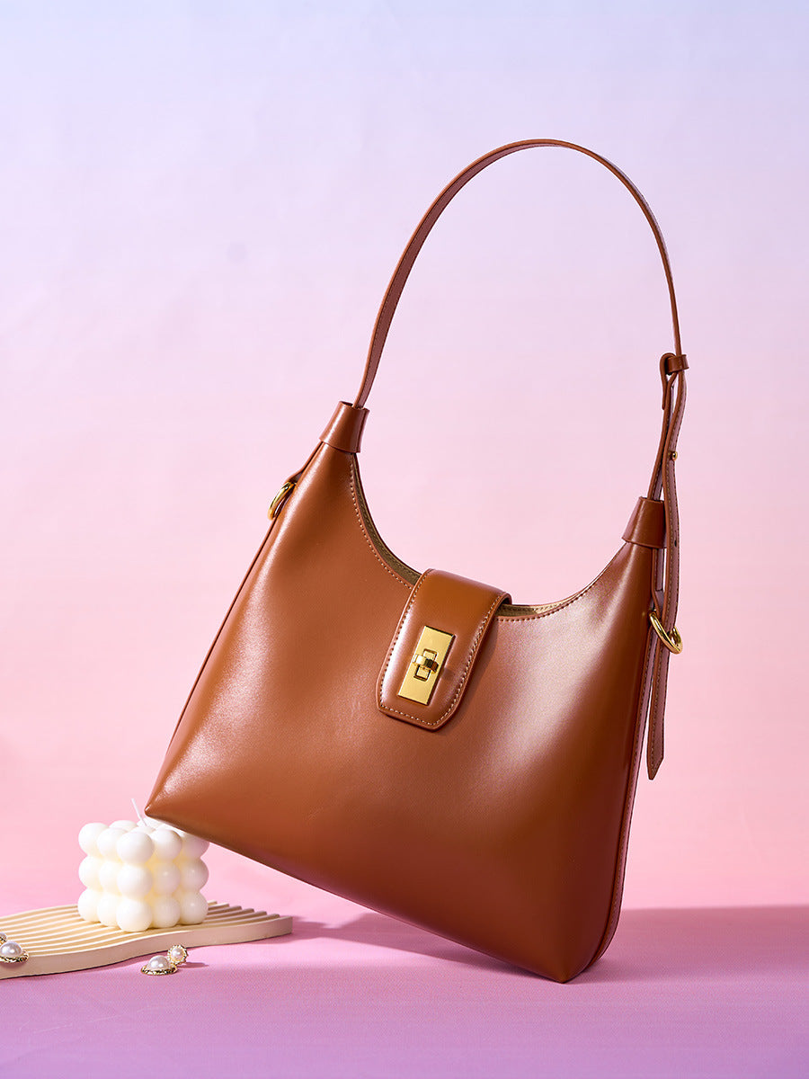 French Leather Baguette Bag
