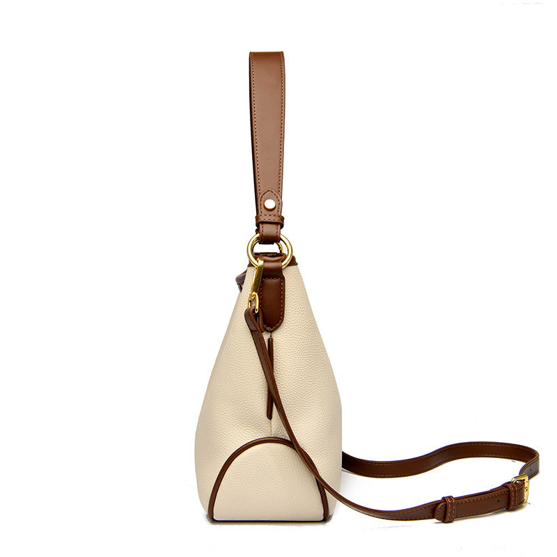 Leather Bucket Crossbody Bag