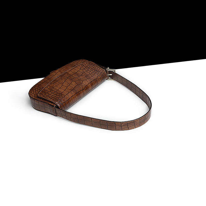 Leather Baguette Shoulder Bag