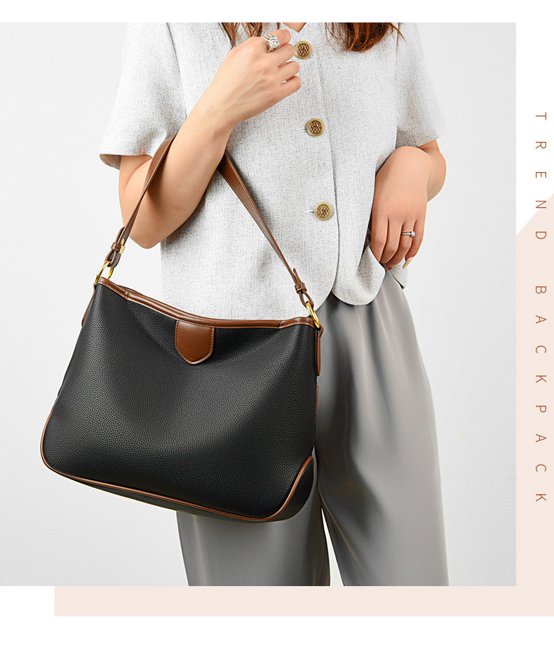 Leather Bucket Crossbody Bag