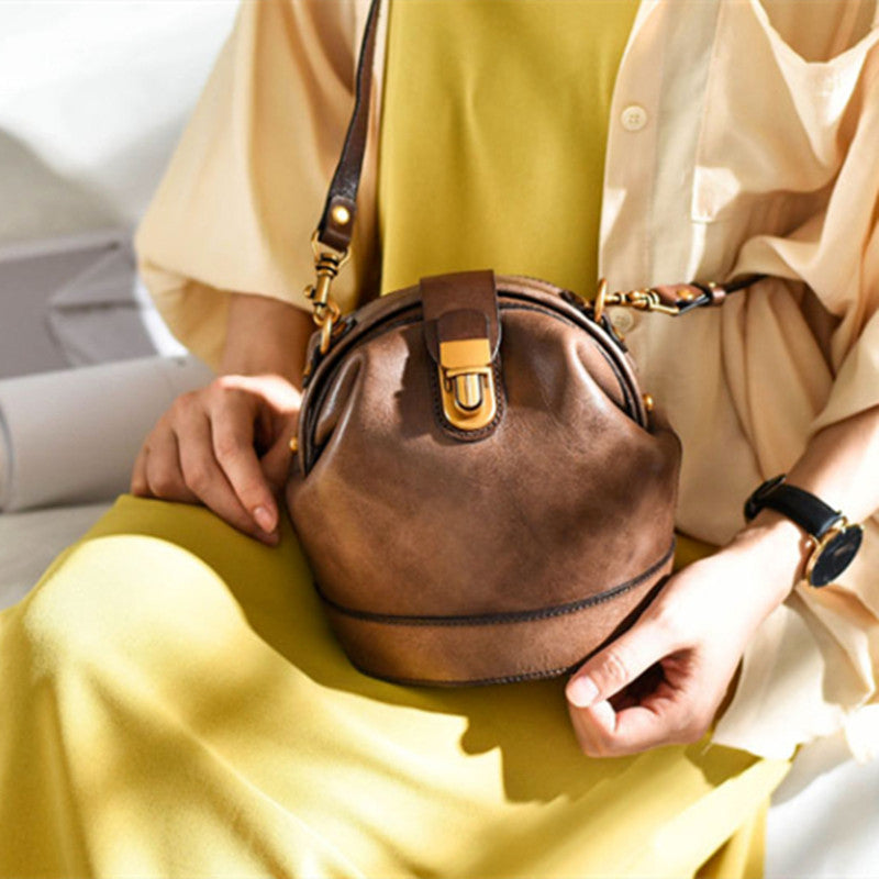 Retro Leather Bucket Bag