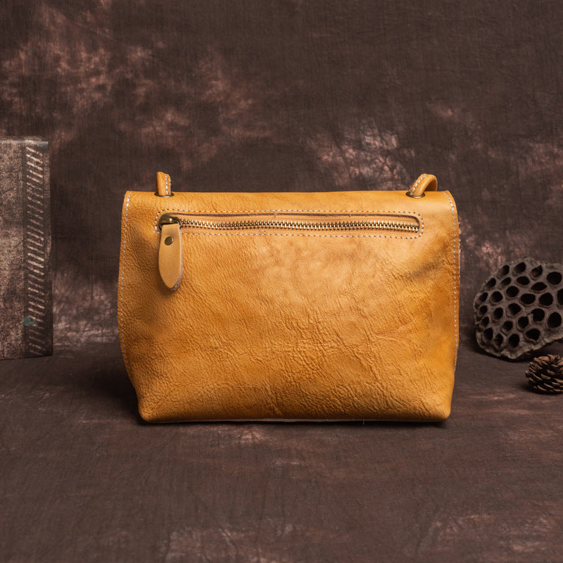 Cream Leather Shoulder Bag