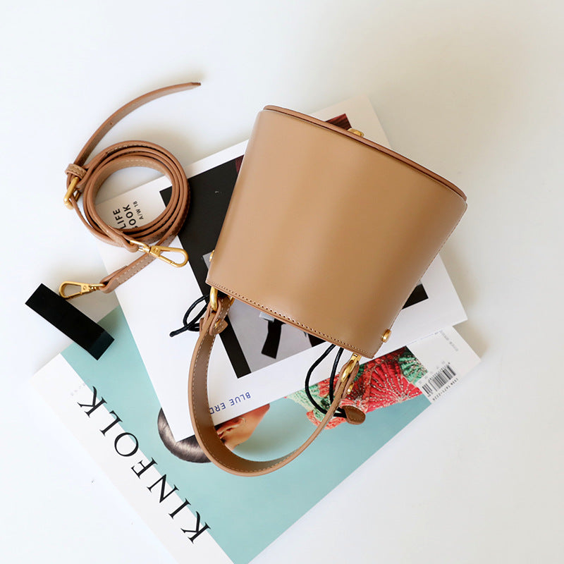 Mini Leather Bucket Bag