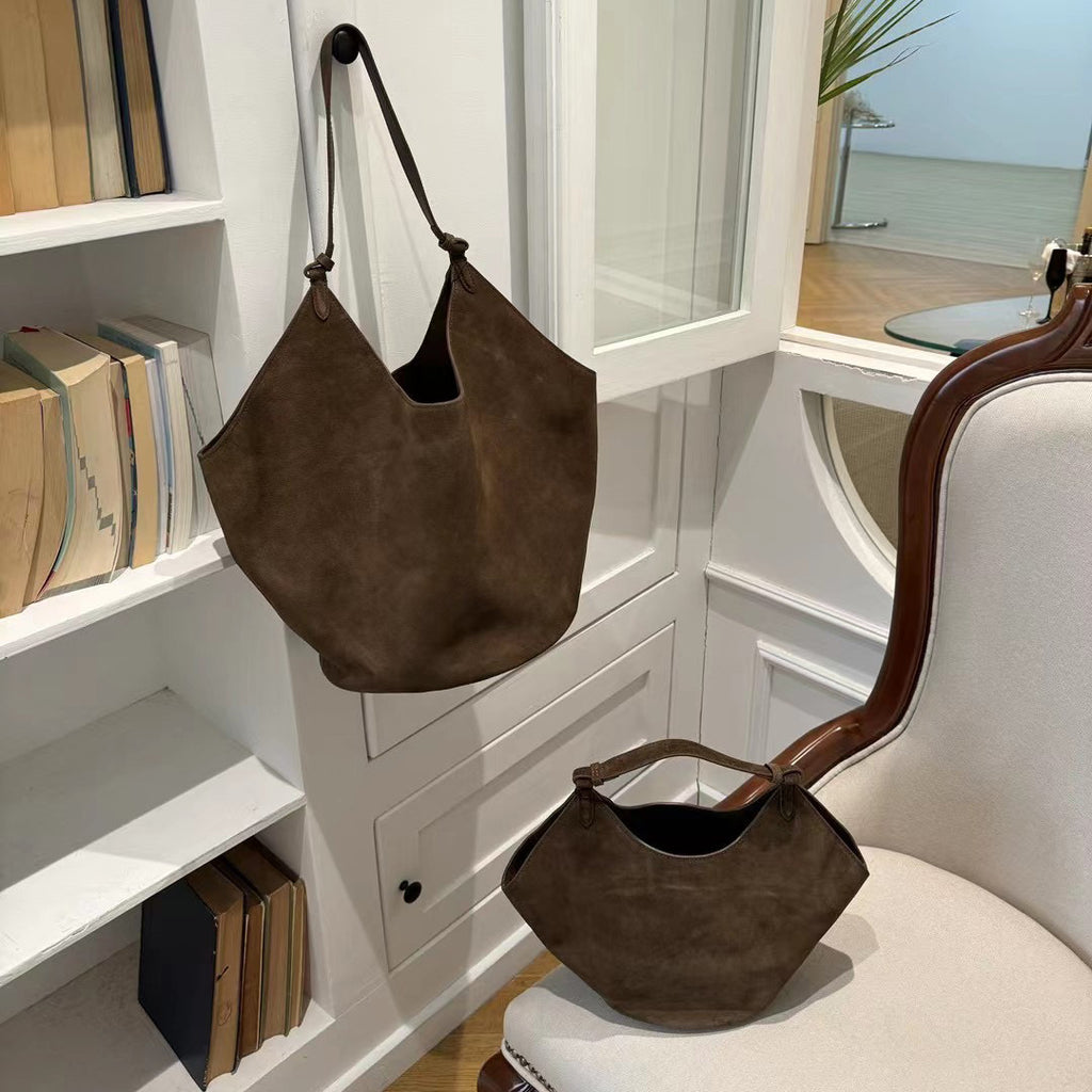 Frosted Cowhide Bucket Bag