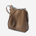 Leather Bucket Messenger Bag