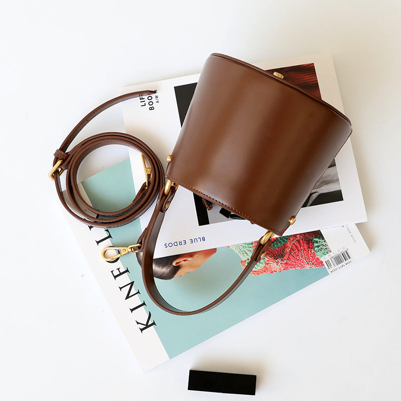Mini Leather Bucket Bag