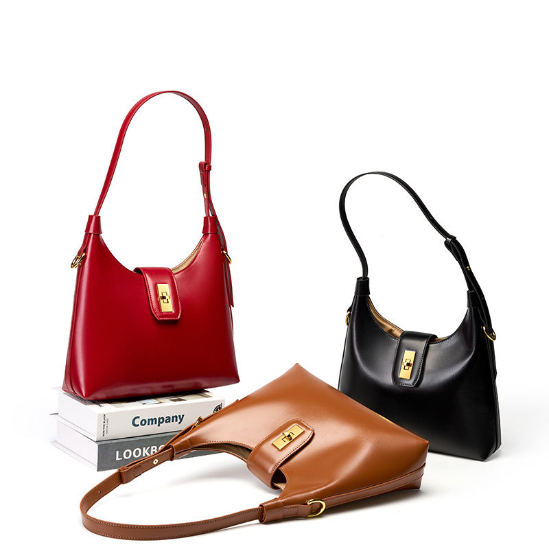 French Leather Baguette Bag