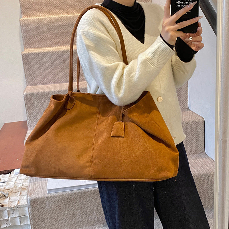 Velvet Leather Shoulder Bag
