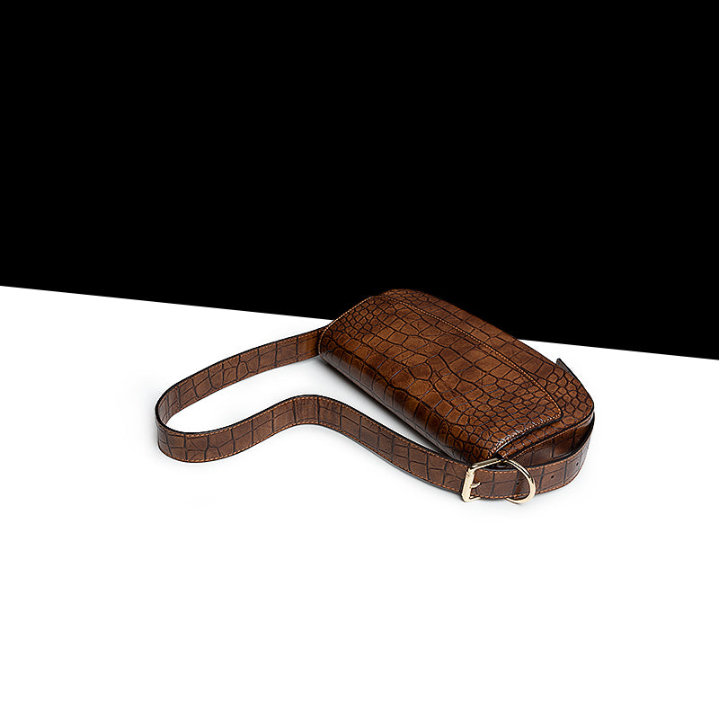 Leather Baguette Shoulder Bag