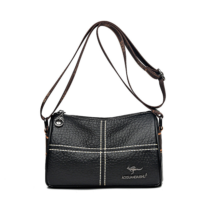 Stitched Leather Shoulder Bag