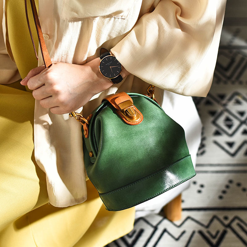Retro Leather Bucket Bag
