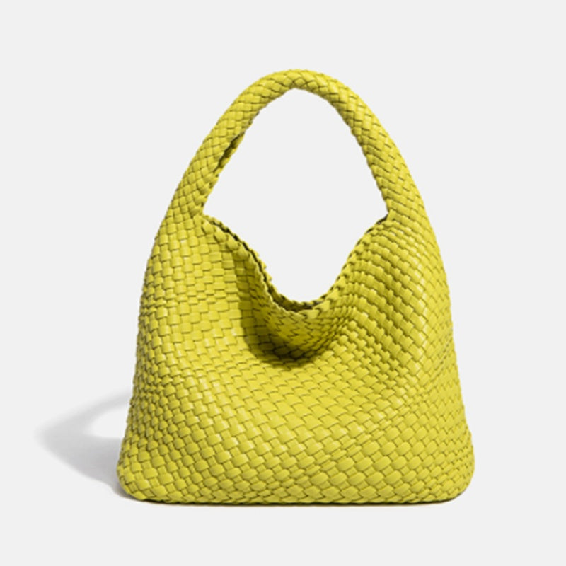 Woven Leather Bucket Bag