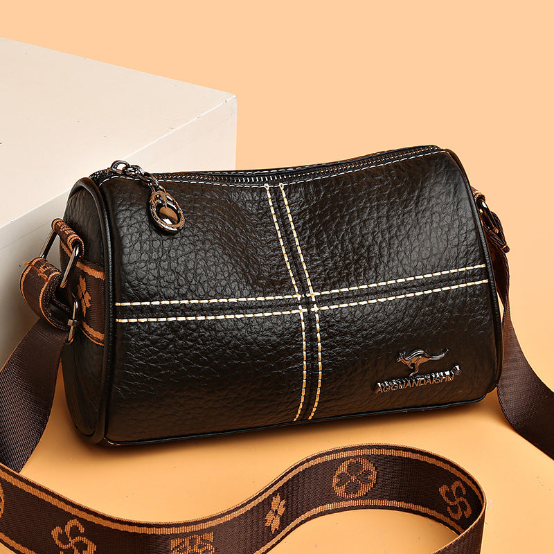 Stitched Leather Shoulder Bag