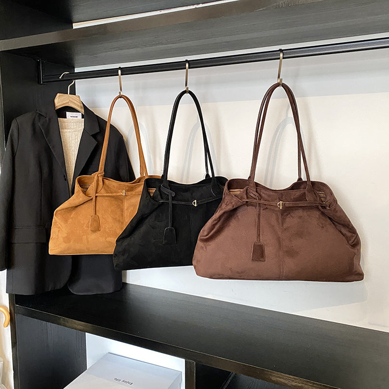 Velvet Leather Shoulder Bag