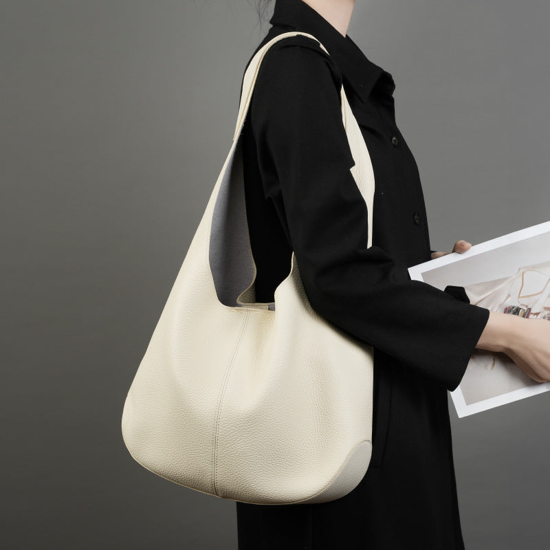 Spacious Leather Shoulder Bag