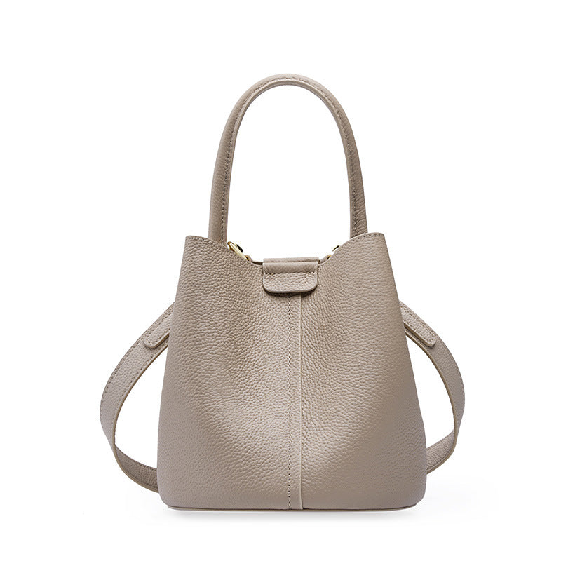 Leather Crossbody Bucket Bag