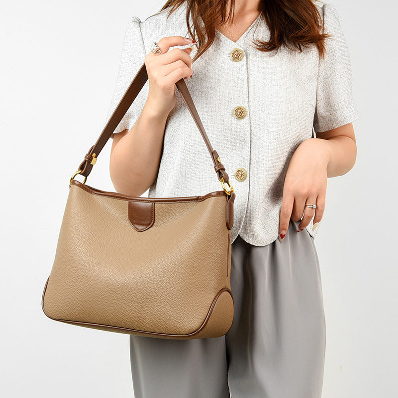 Leather Bucket Crossbody Bag