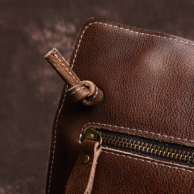Cream Leather Shoulder Bag