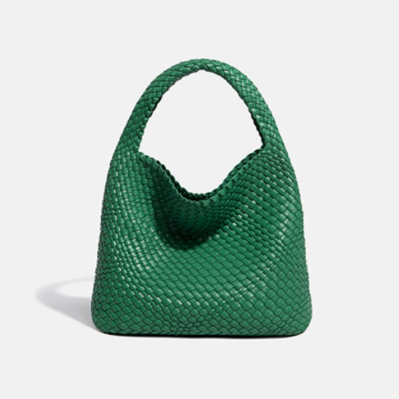 Woven Leather Bucket Bag
